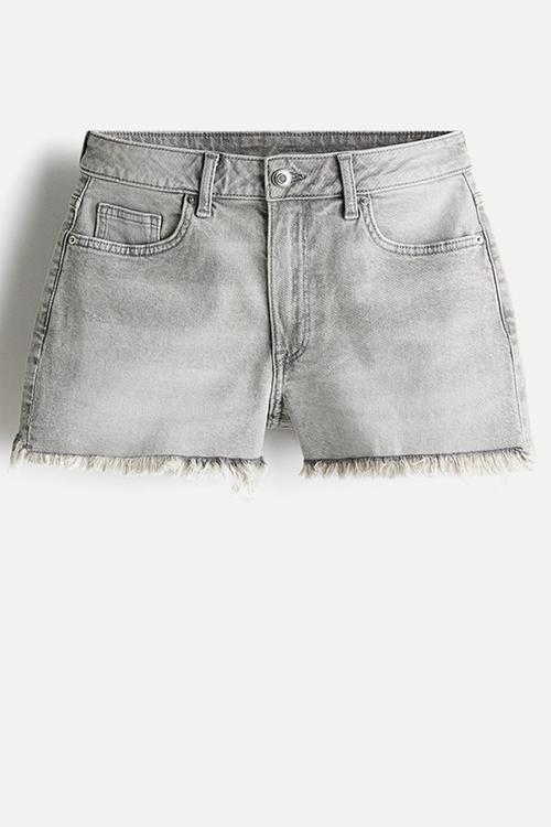 High denim shorts - light grey