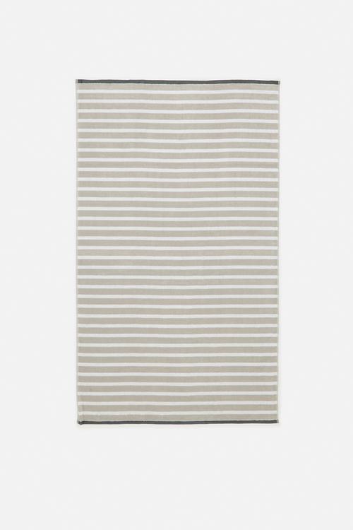 Imperial stripe bath sheet - silver grey