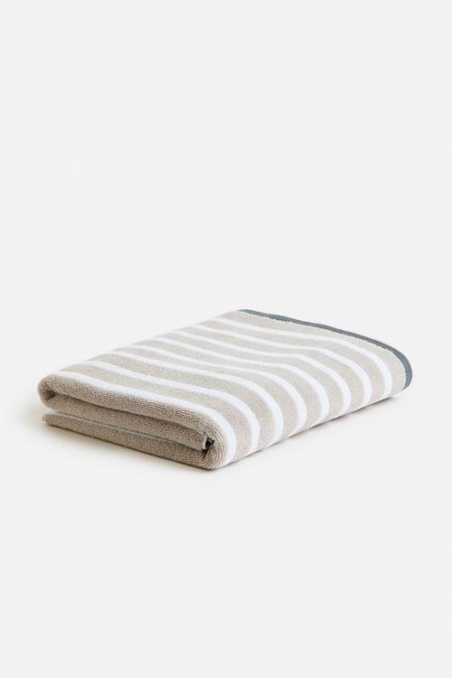 Imperial stripe bath sheet - silver grey