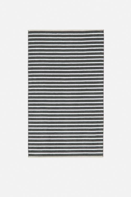 Imperial stripe bath sheet - charcoal