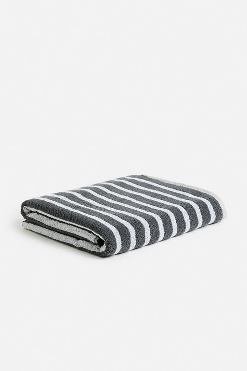 Imperial stripe bath sheet - charcoal