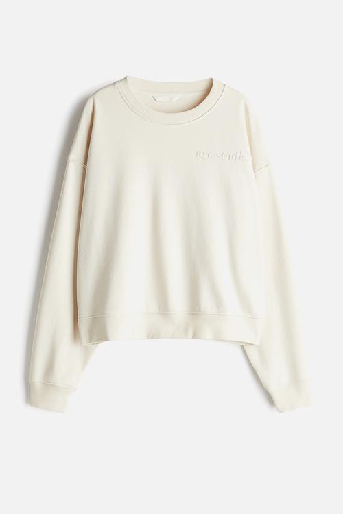 Text-motif sweatshirt - cream nyc studios