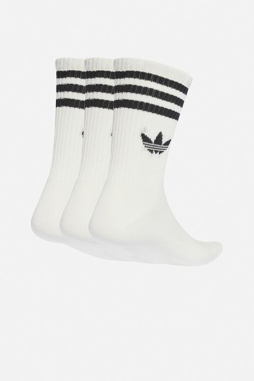 3-Stripes Crew Socks 3 Pairs - White