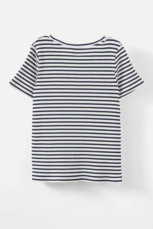 Raya baby tee - squid ink/vanilla stripe