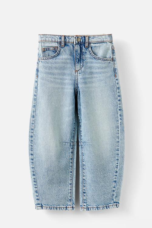Unisex barrel leg denim jean - airlie light blue