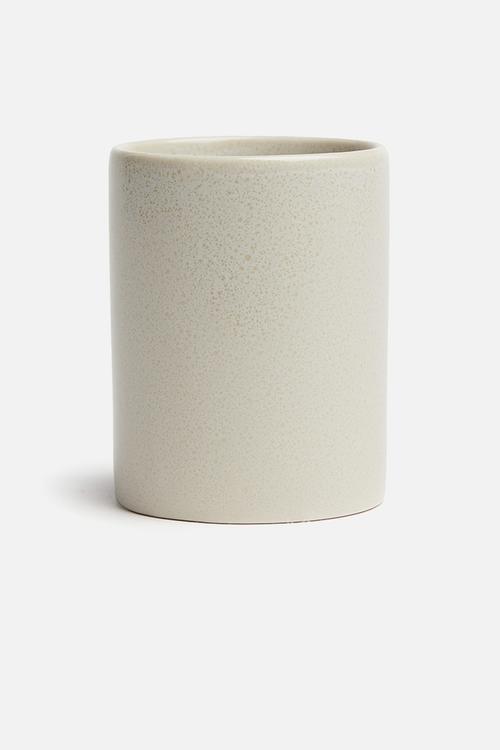 Stoneware toothbrush mug - beige