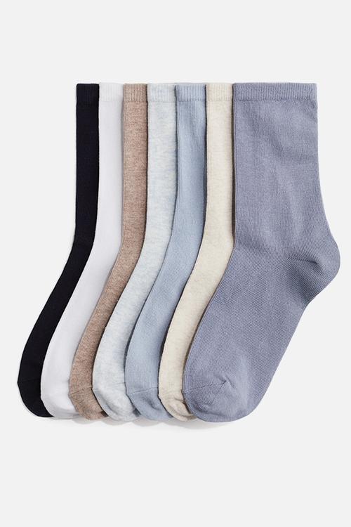 7 pack socks - pigeon blue & dusty blue
