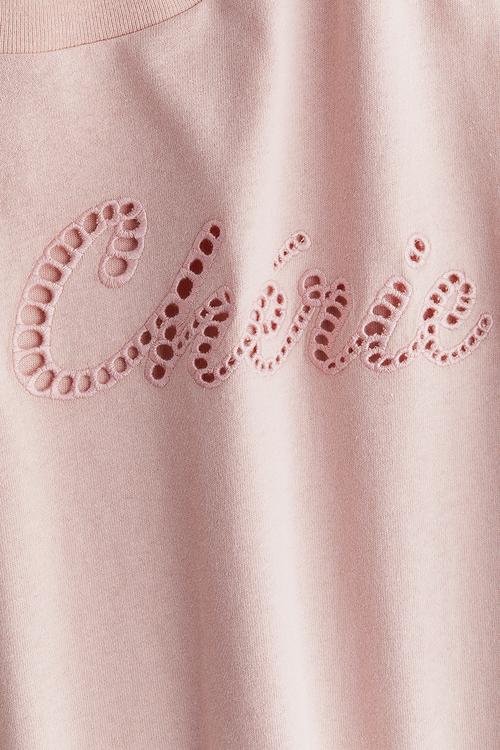 Oversized motif-detail t-shirt - light dusty pink/ma chérie