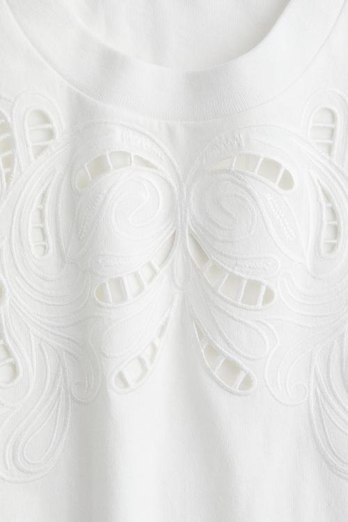 Oversized motif-detail t-shirt - white