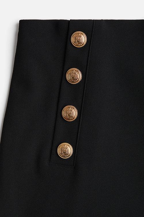 Button-front trousers - black