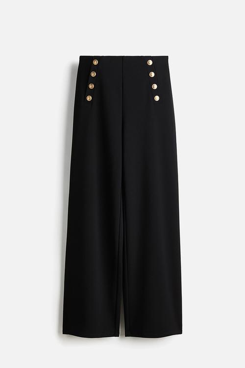 Button-front trousers - black