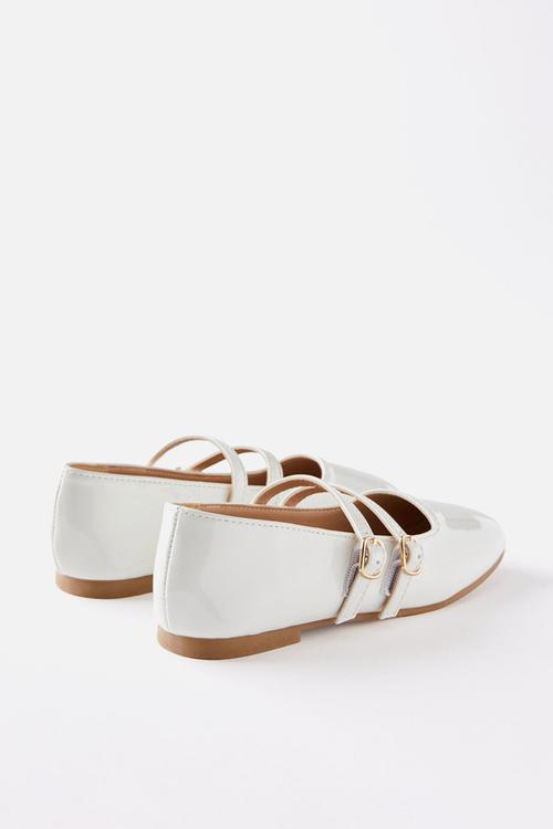 Olivia Ballet Flat - White Patent/Square Toe