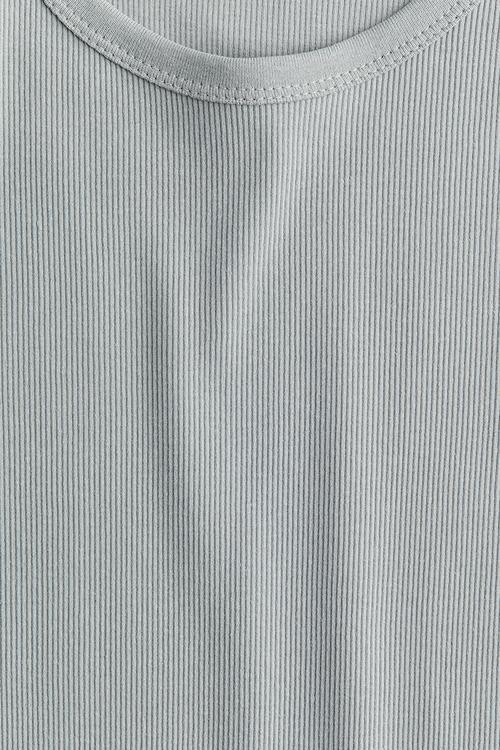 Ribbed t-shirt - light blue-grey