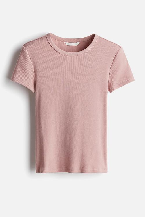 Ribbed t-shirt - dusty pink