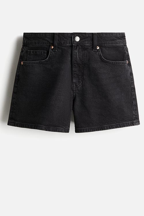 Denim shorts - dark grey
