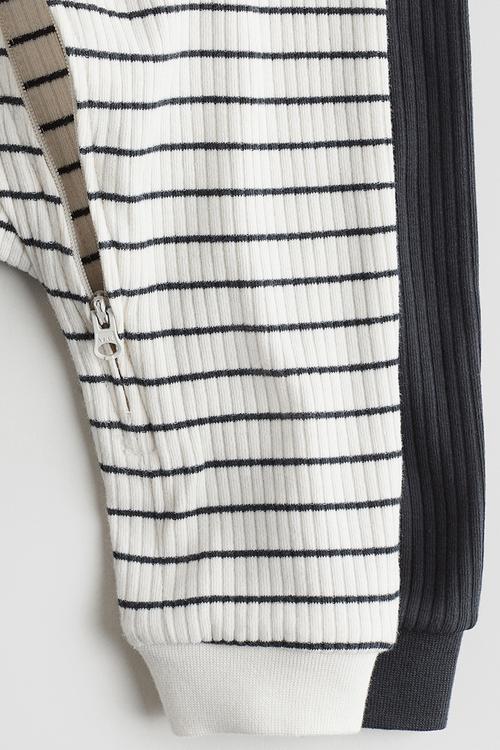 2-Pack patterned cotton pyjamas - dark grey striped 
