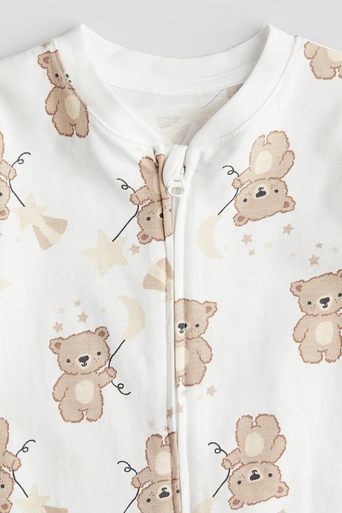 Patterned sleepsuit - white bears