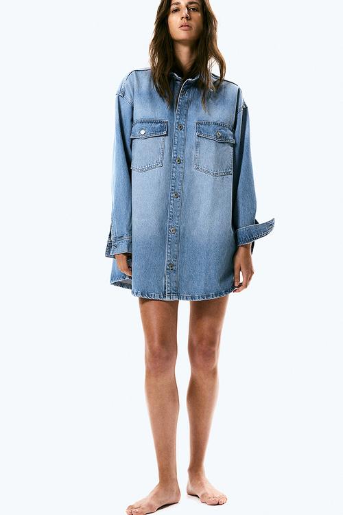 Oversized denim shirt - light denim blue