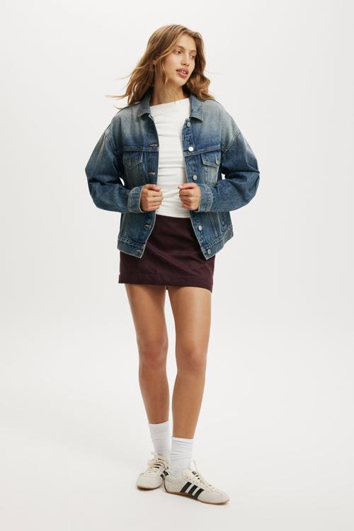Suede mini skirt-burgundy