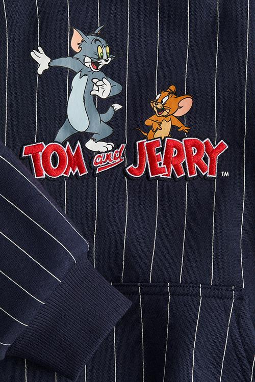 Print-motif hoodie - navy blue tom and jerry