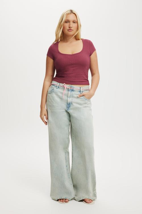 Relaxed wide jean - sundune blue