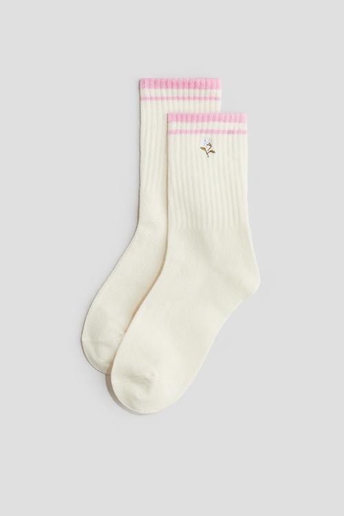 5-Pack socks - cream flower