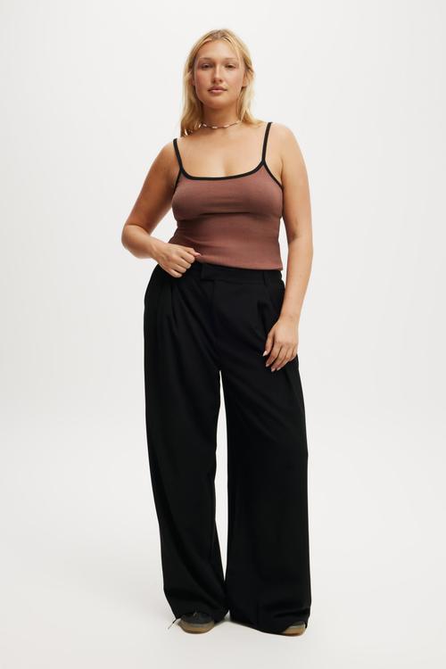 Izzy pleated suiting pant - black