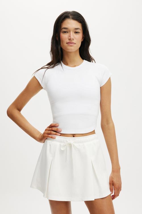 Active Curved Hem Baby Tee - White