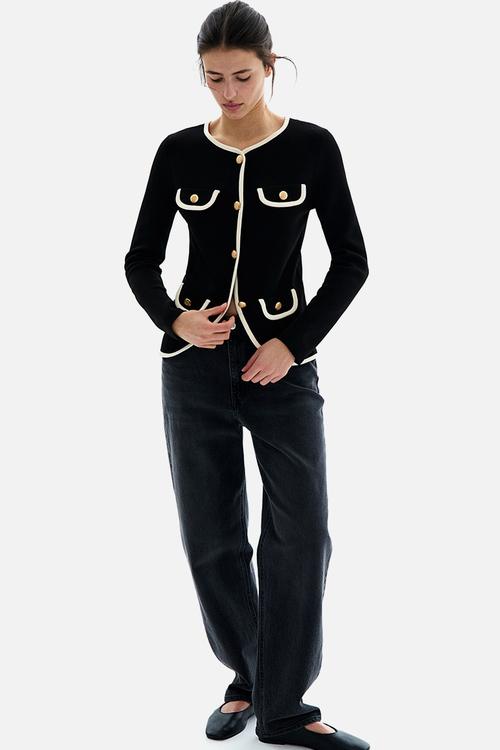 Knitted cardigan - black