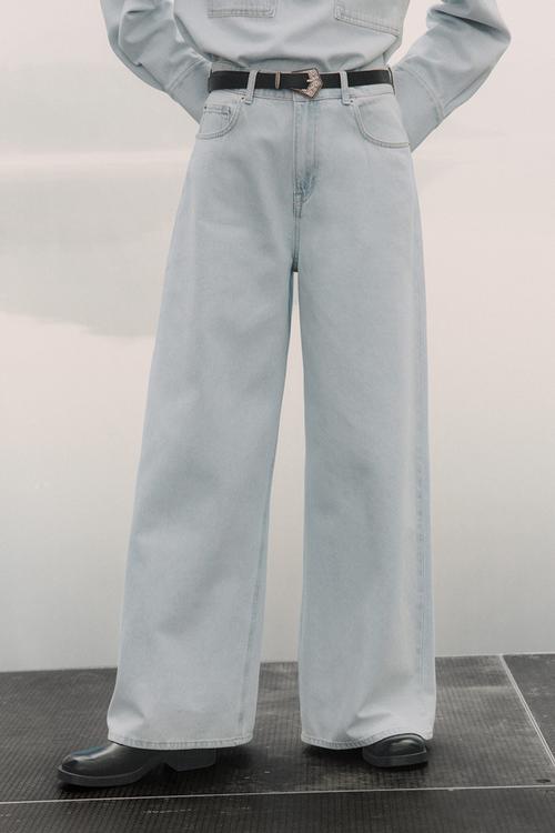 Wide high jeans - pale denim blue