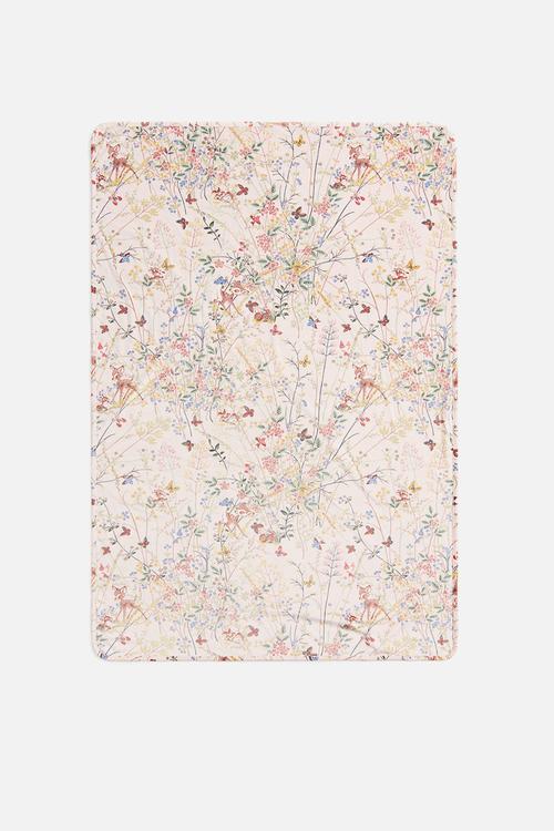 Patterned velour blanket - light beige/bambi