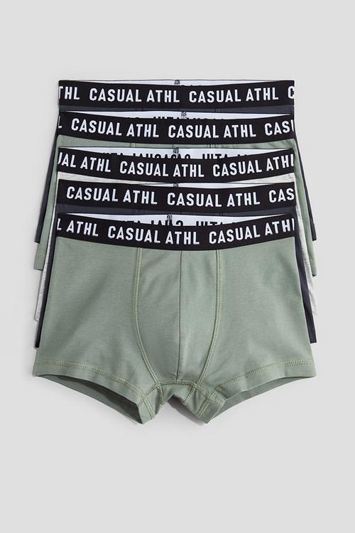 5 pack trunks - khaki green & dark grey