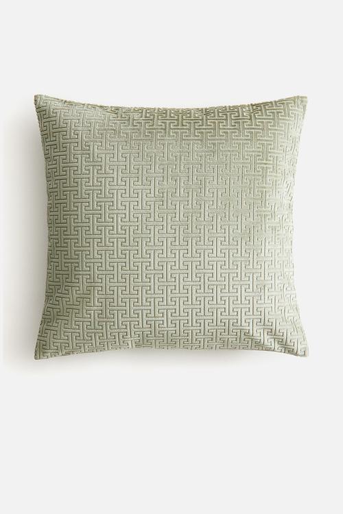 Patterned cushion cover - light dusty green/patterned