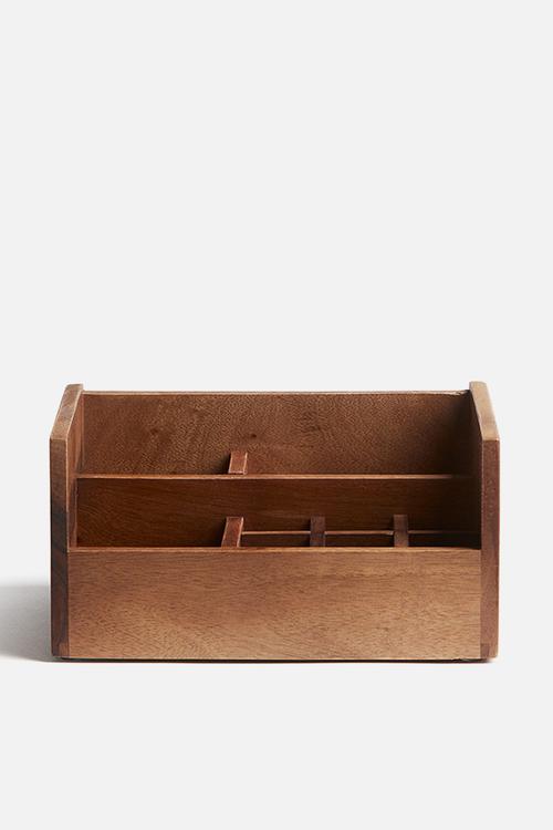 Small wooden organiser - dark brown