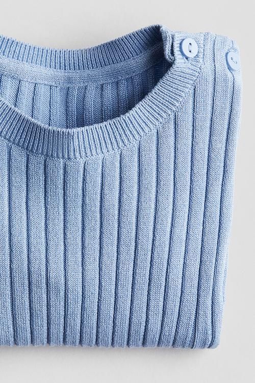 Rib-knit jumper - light dusty blue
