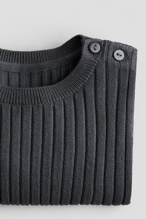 Rib-knit jumper - dark grey