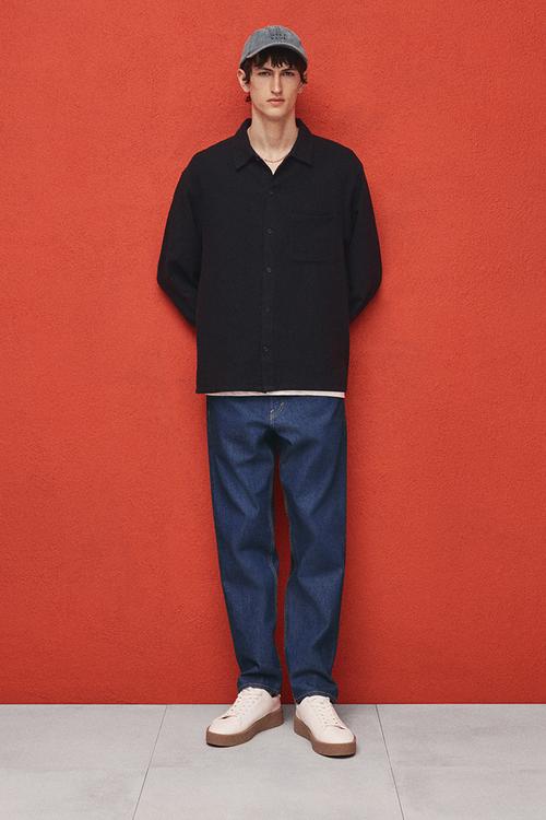 Regular fit textured shirt - black