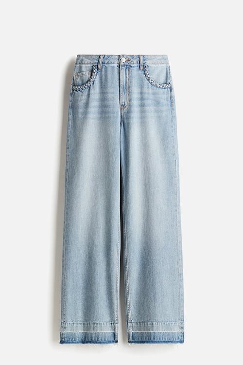 Wide high jeans - light denim blue