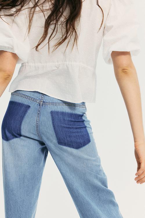 Wide high jeans - light denim blue