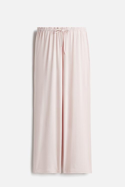 Pointelle pyjama bottoms - powder pink