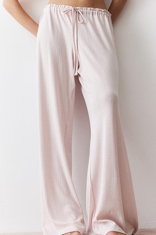 Pointelle pyjama bottoms - powder pink