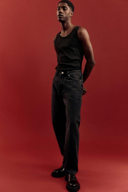 Loose jeans - dark denim grey