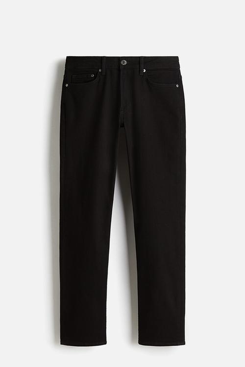 Straight regular jeans - black