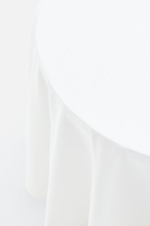 Round cotton tablecloth - white