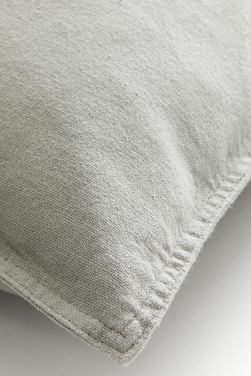 Linen-blend cushion cover - sage green
