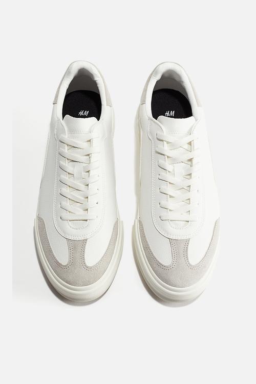 Trainers - white & beige