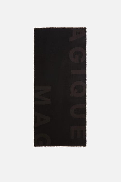 Jacquard-weave scarf - dark brown magique