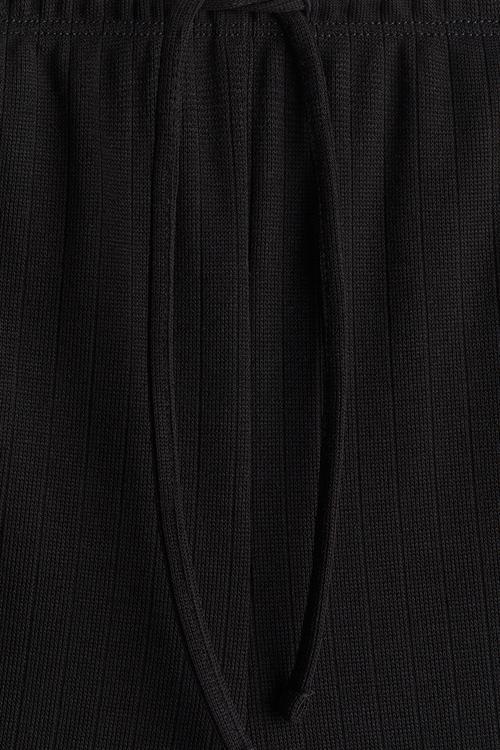 Wide drawstring trousers - black
