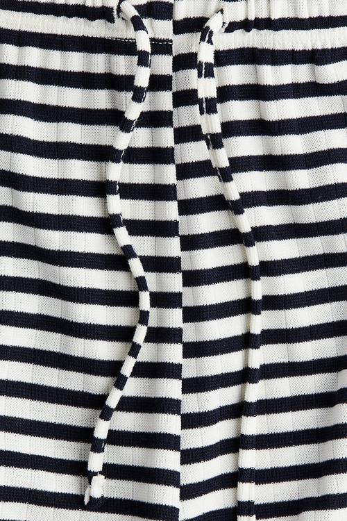 Wide drawstring trousers - navy blue striped