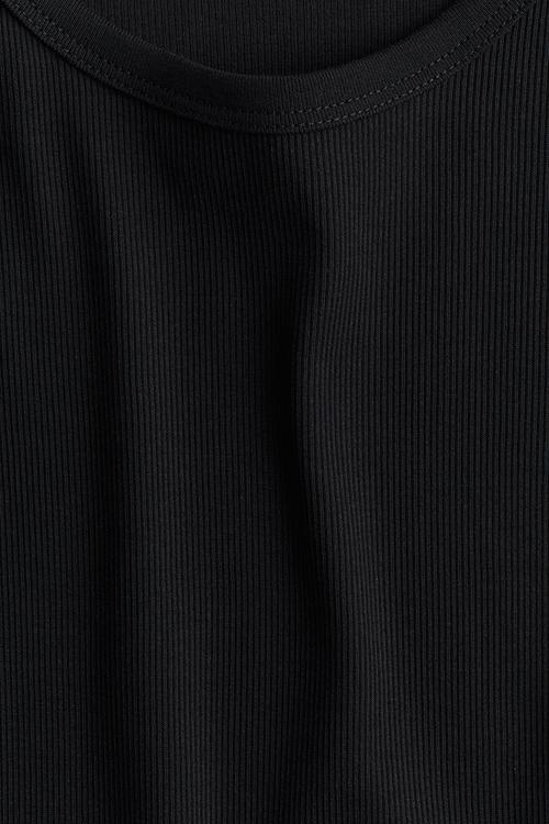 Ribbed t-shirt - black